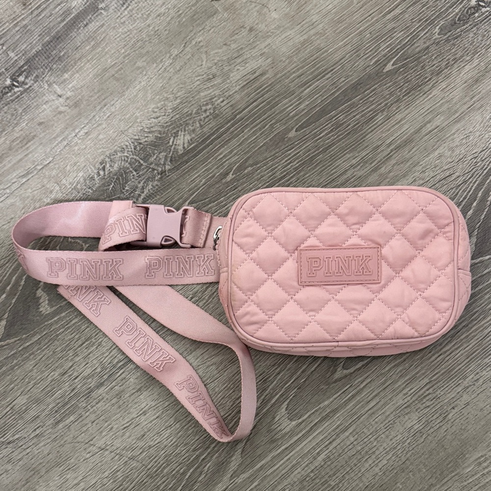 Pink Quilted Crossbody Bag
